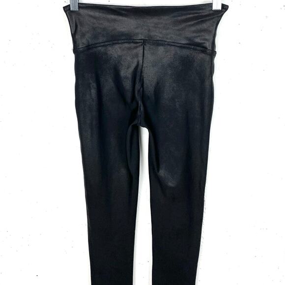 Spanx Faux Leather Tummy Shaping High Waist Compression Leggings Black Small - Picture 9 of 10